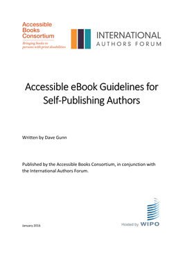 PDF, Accessible Ebook Guidelines for Self-Publishing Authors
