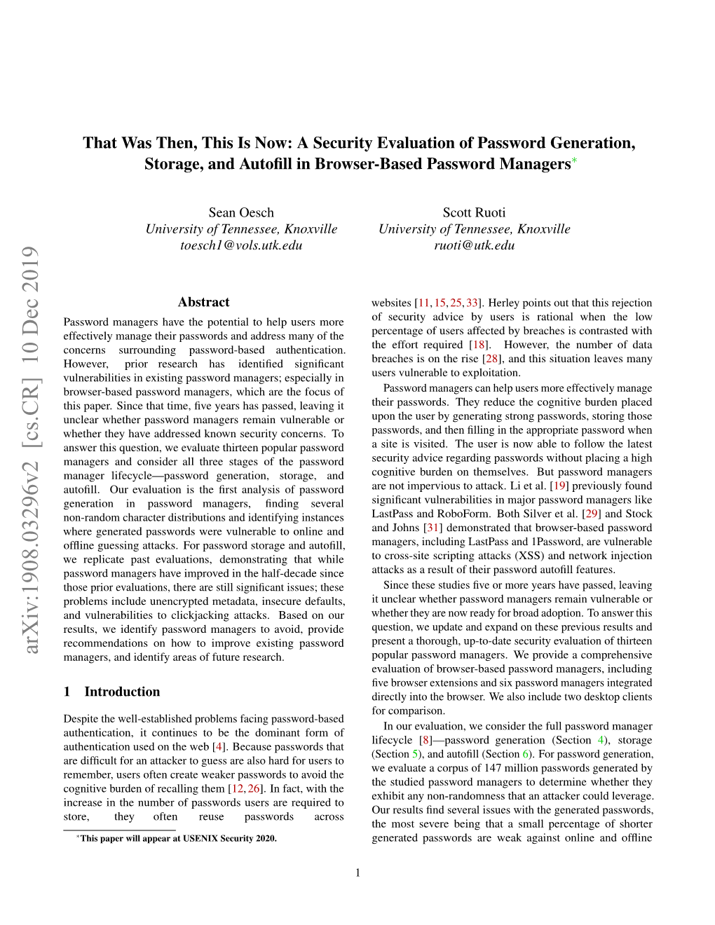 That Was Then, This Is Now: a Security Evaluation of Password Generation, Storage, and Autoﬁll in Browser-Based Password Managers∗