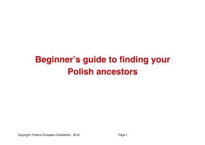 Beginner's Guide to Finding Your Polish Ancestors