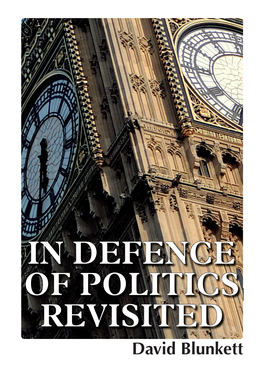 David Blunkett in Defence of Politics Revisited