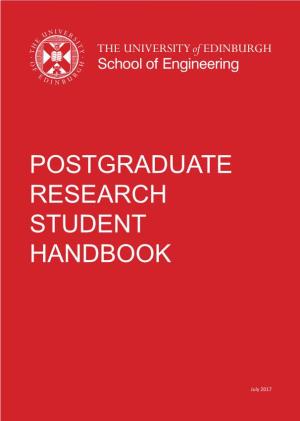 Postgraduate Research Student Handbook