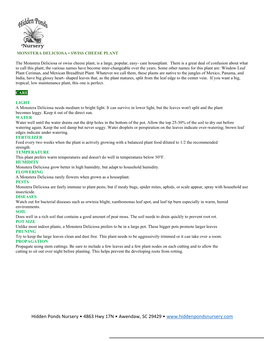 House Plant Care and Handling Sheets.Pdf