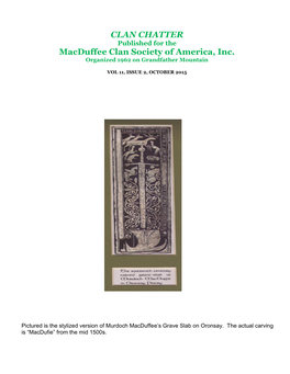 CLAN CHATTER Macduffee Clan Society of America, Inc