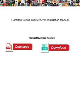 Hamilton Beach Toaster Oven Instruction Manual