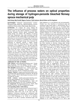 The Influence of Process Conditions During Pulp Storage on The