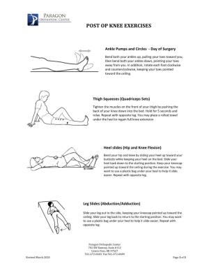 Post Op Knee Exercises