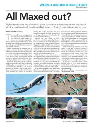 WORLD AIRLINER DIRECTORY Mainliners All Maxed Out?