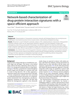 Network-Based Characterization of Drug-Protein Interaction Signatures