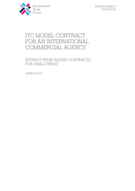 Model Contract for an International Commercial Agency