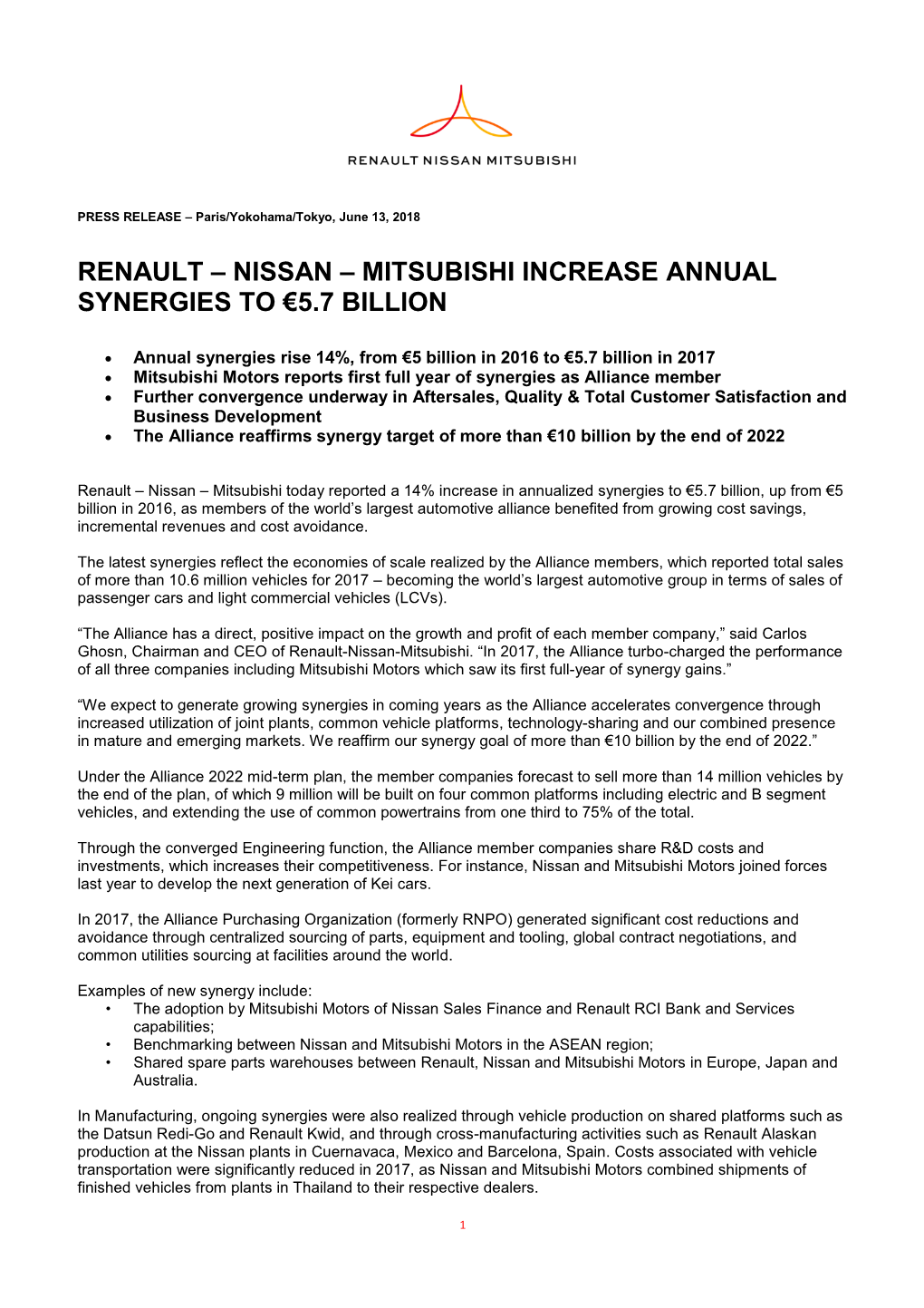 Nissan – Mitsubishi Increase Annual Synergies to €5.7 Billion