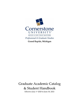 CU PGS Graduate Academic Catalog 2020-21