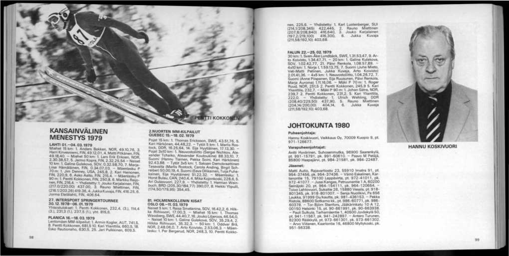 JOHTOKUNTA 1980 KANSAINVÄLINEN 2.NUORTEN MM-KILPAILUT Puheenjohtaja: QUEBEC 15.-18