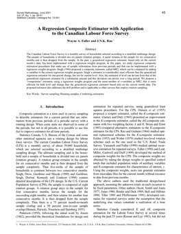 A Regression Composite Estimator with Application to the Canadian Labour Force Survey