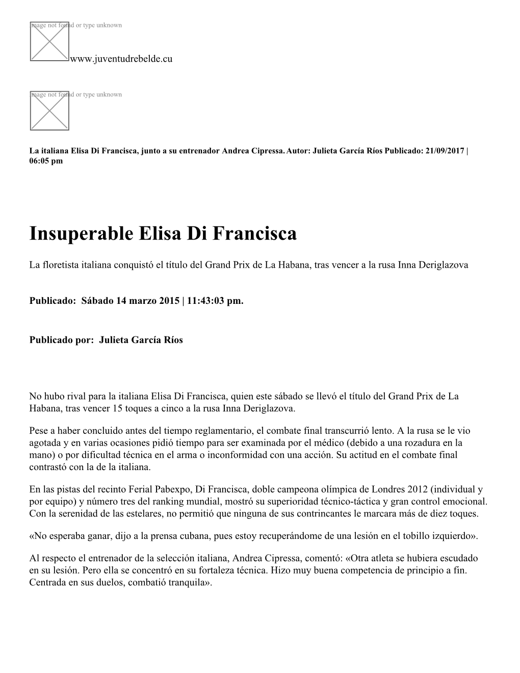 Insuperable Elisa Di Francisca