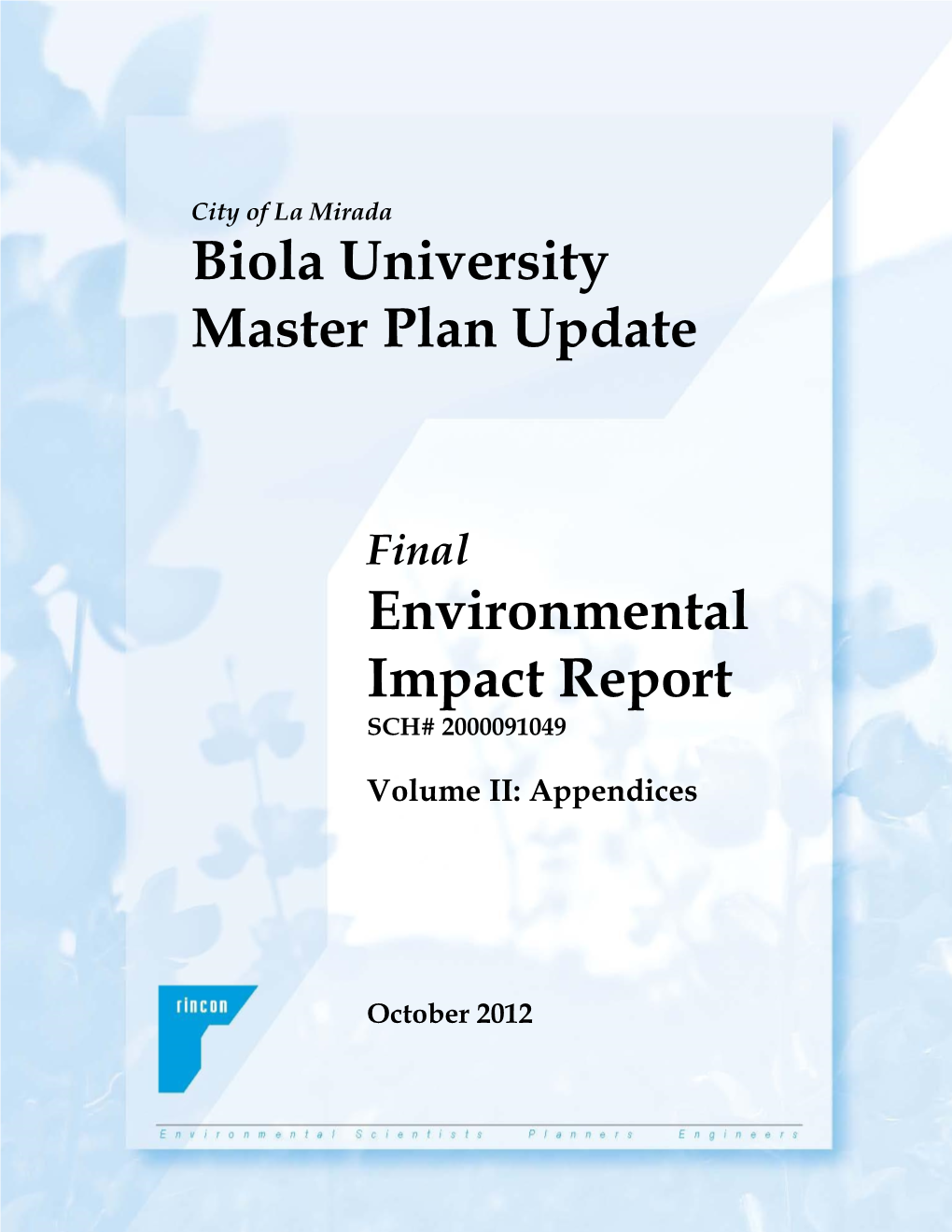 Biola University Master Plan Update