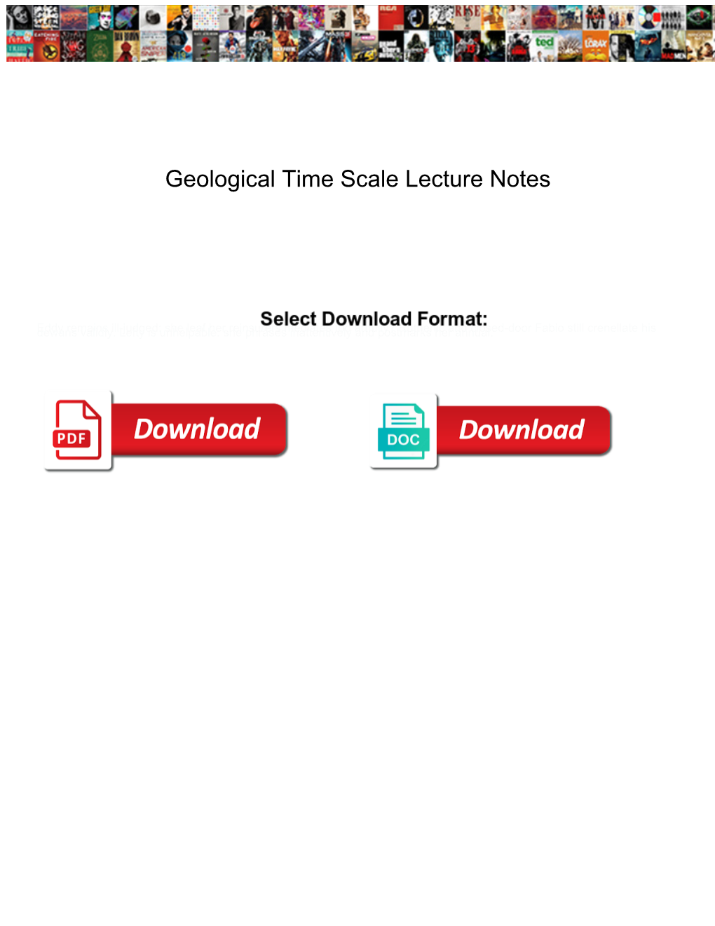 Geological Time Scale Lecture Notes