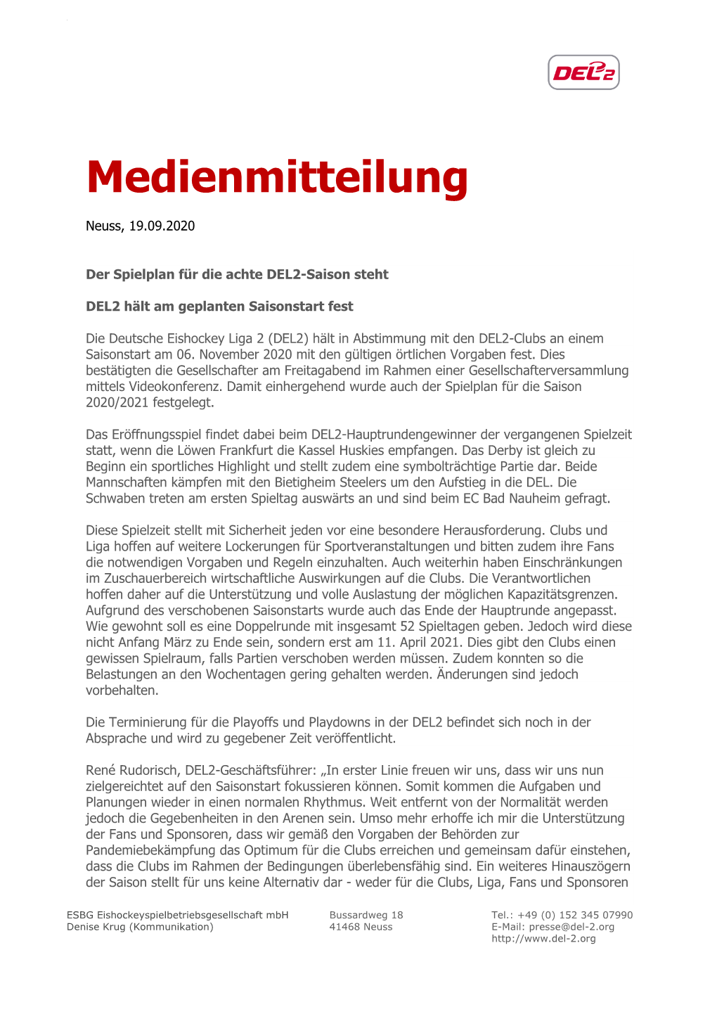 Pressemitteilung DEL2