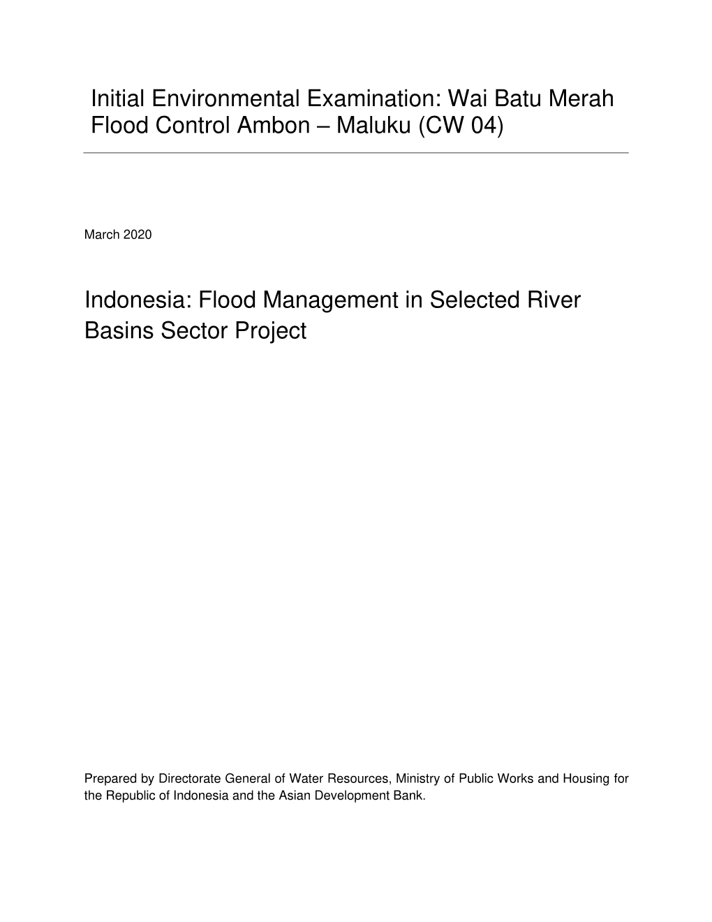 35182-043: Flood Management in Selected River Basins Sector Project