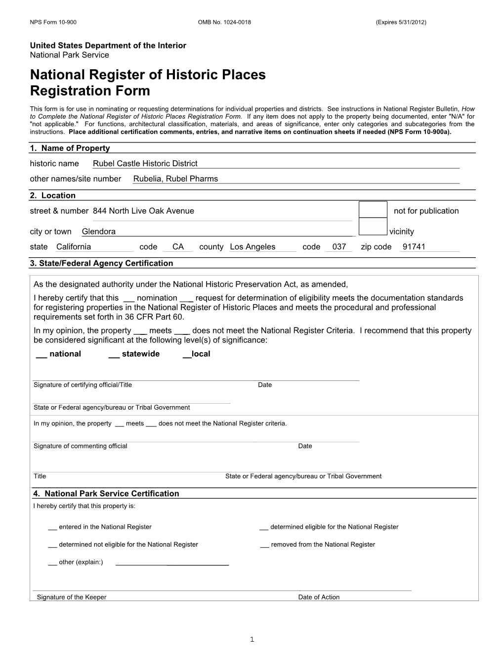 National Register of Historic Places Registration Form