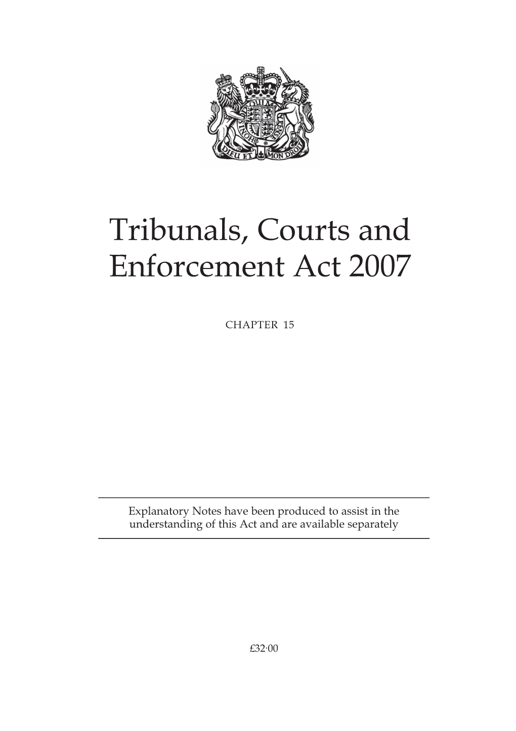 Tribunals, Courts and Enforcement Act 2007