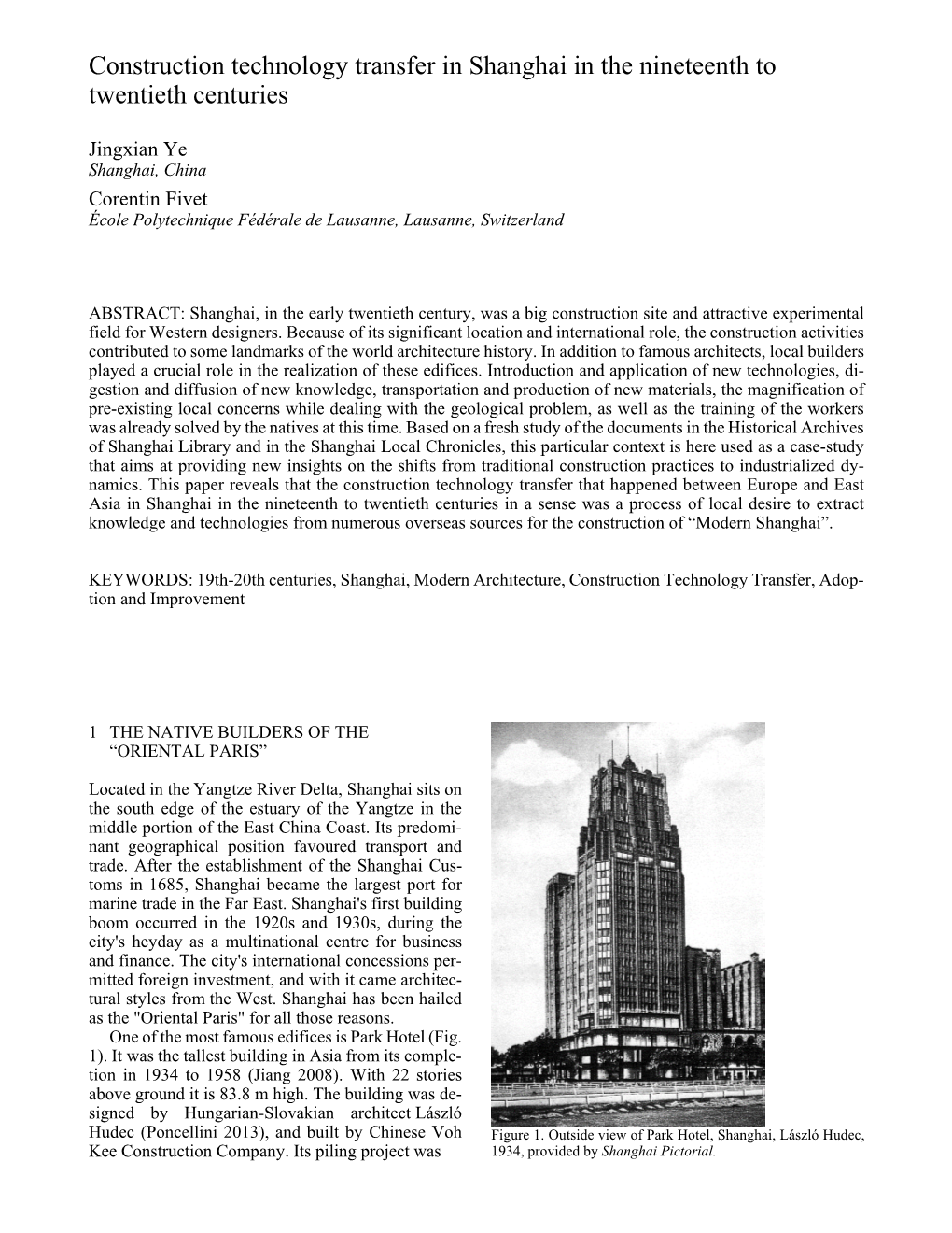 Construction Technology Transfer in Shanghai in the Nineteenth to Twentieth Centuries