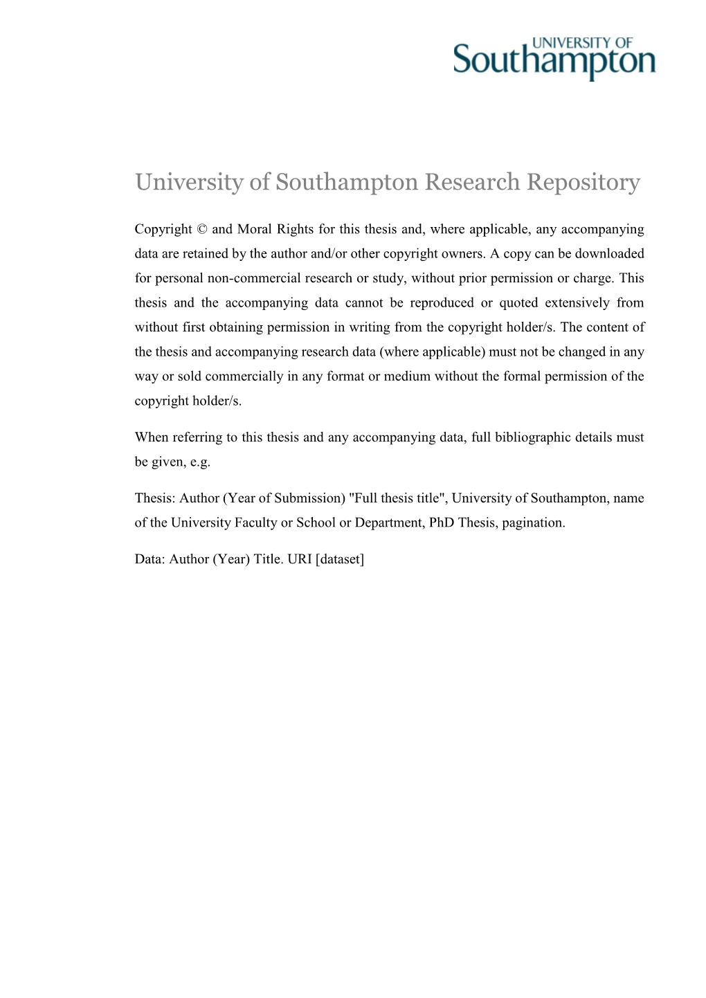 University of Southampton Research Repository