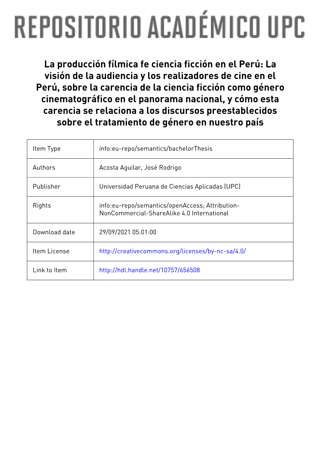 Universidad Peruana De Ciencias Aplicadas Facultad De Comunicaciones Programa Académico De Comunicación Audiovisual Y Medios I