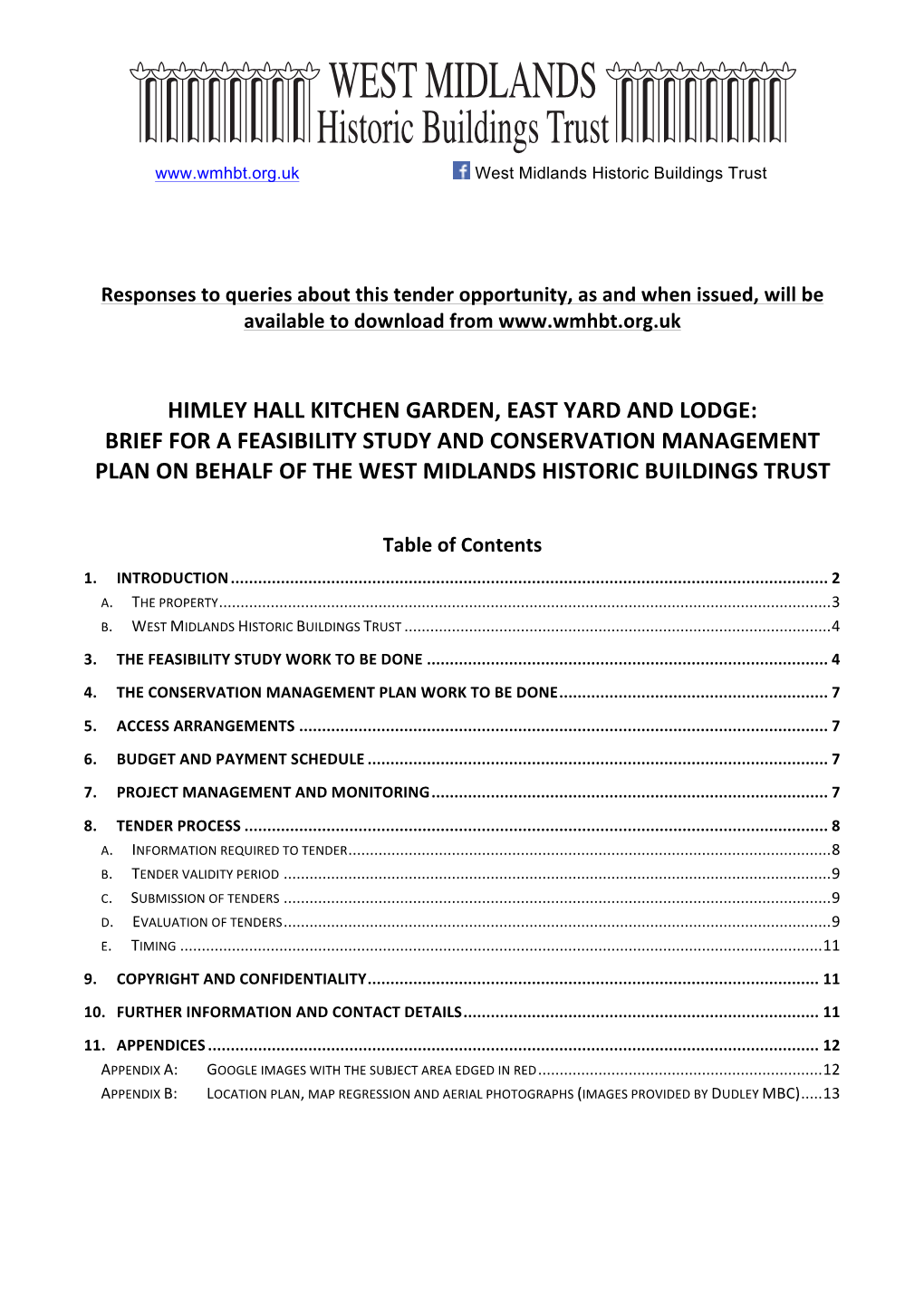 Himley Hall Kitchen Garden, East Yard and Lodge: Brief