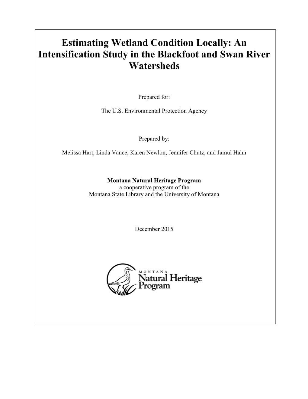 Estimating Wetland Conditions