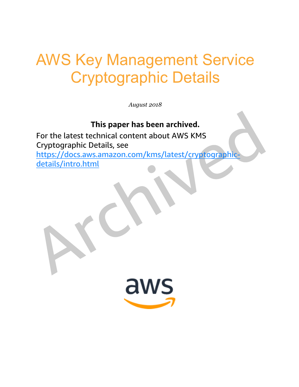 AWS Key Management Service Cryptographic Details