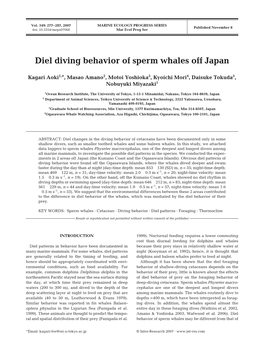 Diel Diving Behavior of Sperm Whales Off Japan