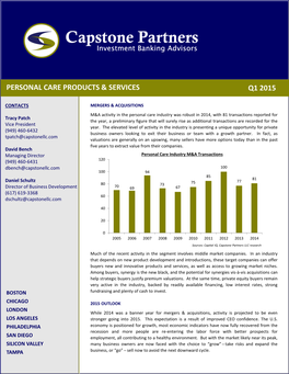 Q1 2015 Personal Care Products & Services
