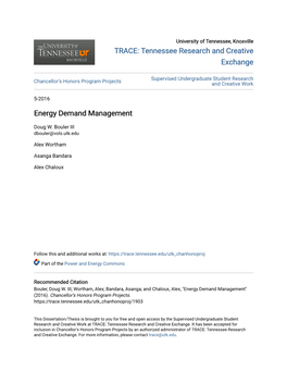 Energy Demand Management