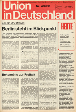 UID Jg. 22 1968 Nr. 43, Union in Deutschland