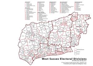 West Sussex Electoral Divisions with Effect from 4Th May 2017 Selsey © Crown Copyright