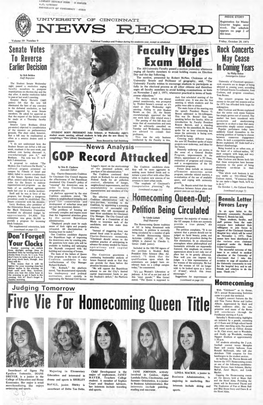 University of Cincinnati News Record. Friday, October 29, 1971. Vol. 59