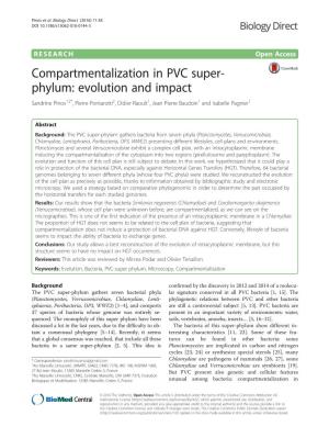 Compartmentalization in PVC Super-Phylum: Evolution and Impact