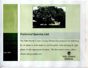 Palm Beach County Preferred Plant Species List