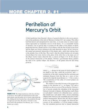 Perihelion of Mercury's Orbit