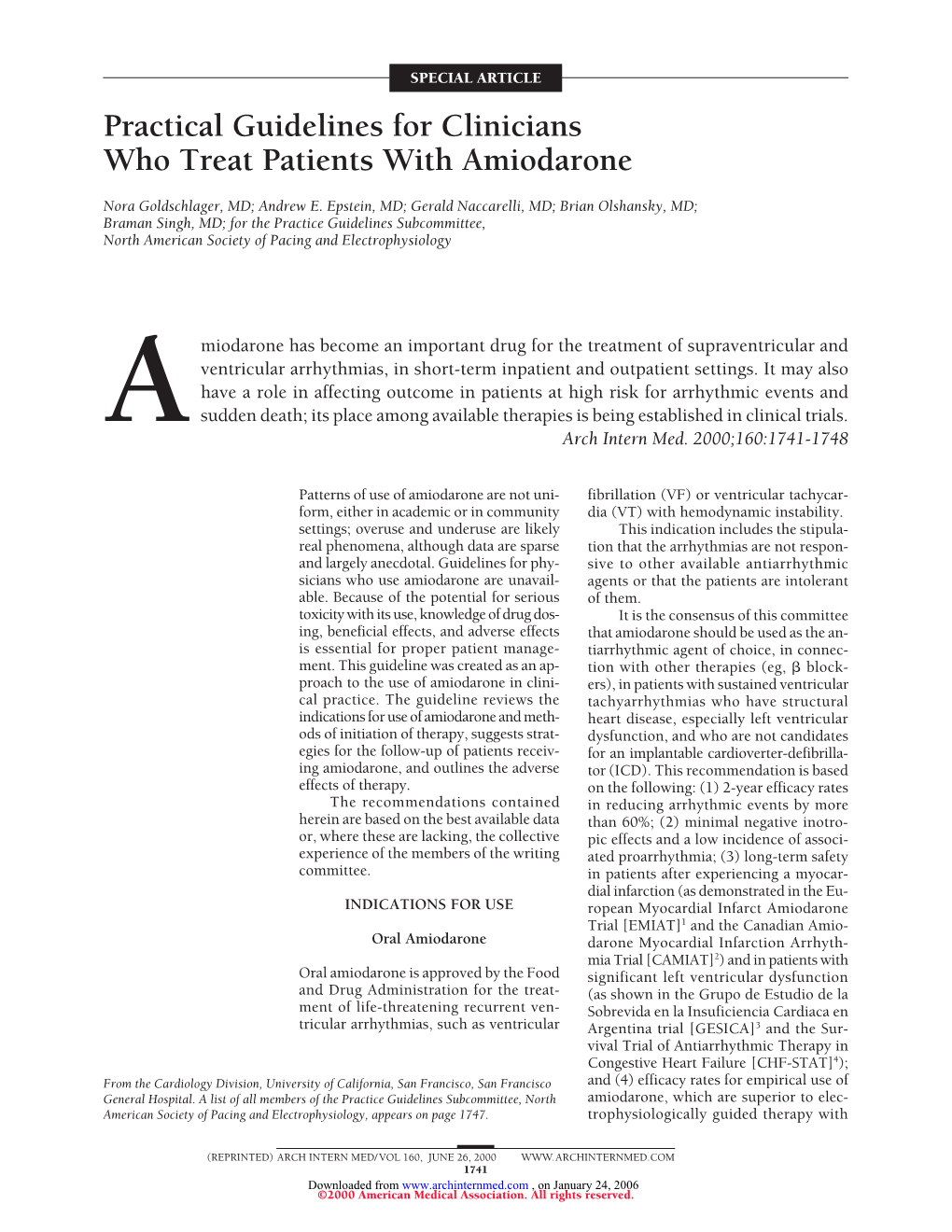 Practical Guidelines for Clinicians Who Treat Patients with Amiodarone