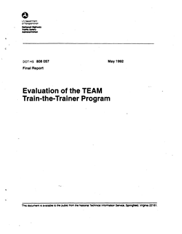 Evaluation of the TEAM Train-The-Trainer Program