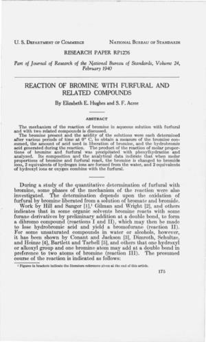 REACTION of BROMINE with FURFURAL and RELATED COMPOUNDS by Elizabeth E