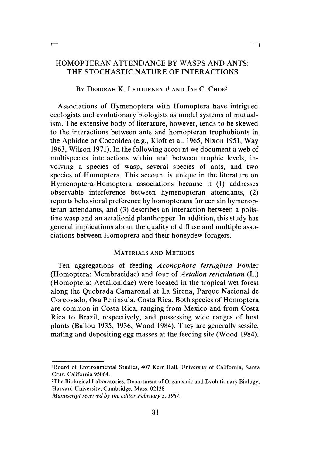 Hymenoptera-Homoptera Associations