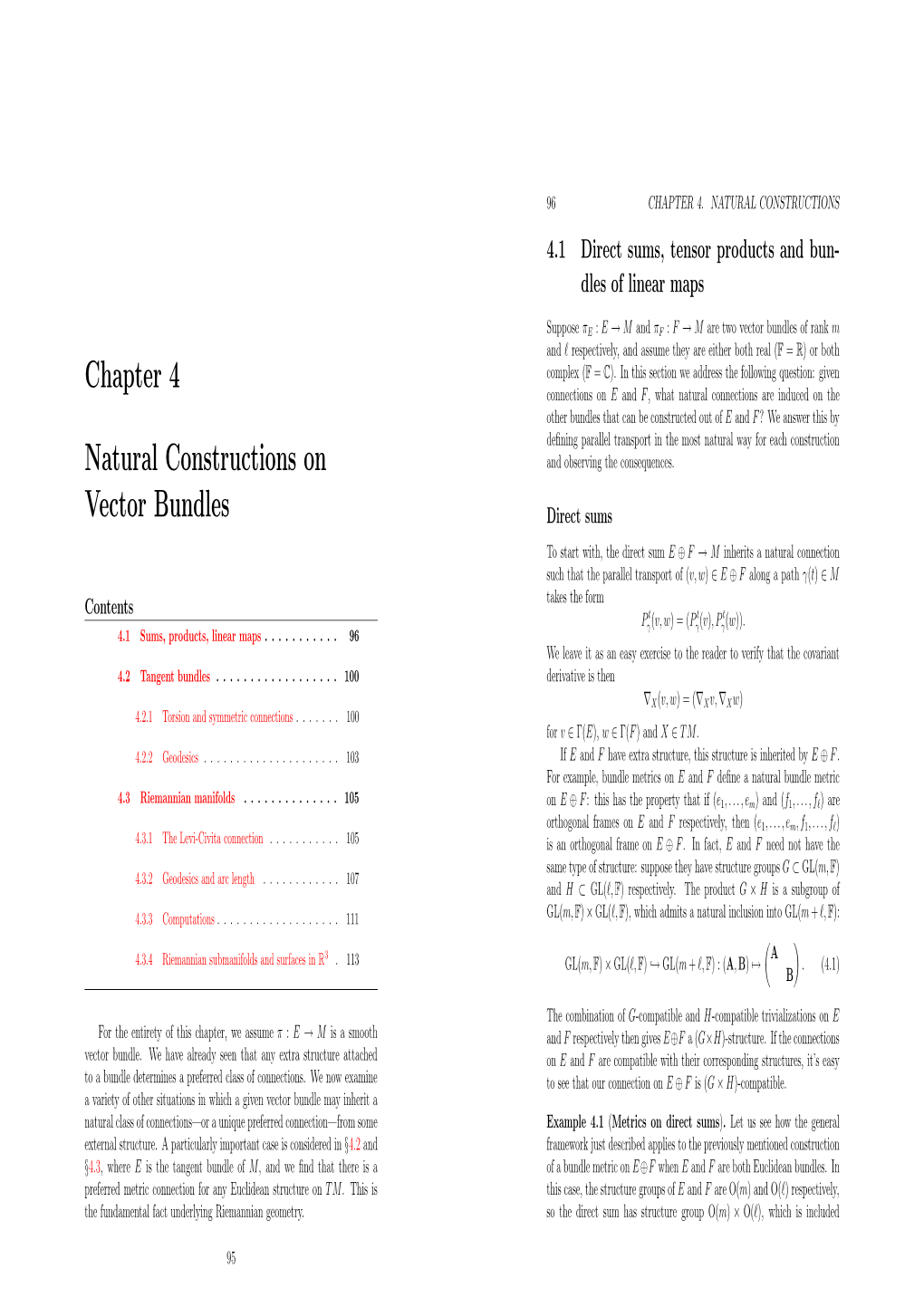 Chapter 4 Natural Constructions on Vector Bundles