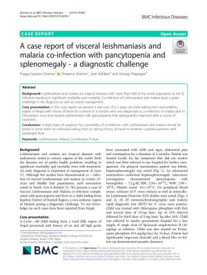 A Case Report of Visceral Leishmaniasis and Malaria Co-Infection With