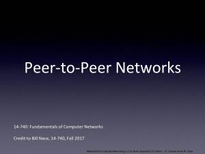 Peer-To-Peer Networks
