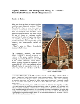 Brunelleschi's Dome and Alberti's Lingua Toscana