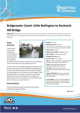 Bridgewater Canal- Little Bollington to Keckwick