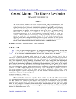 General Motors: the Electric Revolution Sharon L