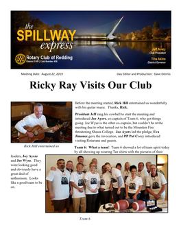 Ricky Ray Visits Our Club